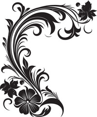 Antique Corner Design Embodying Grace and Refinement Vintage Style Floral Corner Capturing Classic Appeal