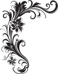 Vintage Decorative Element Artistic Symbolism in Design Delicate Victorian Floral Corner Rekindling Artistic Beauty