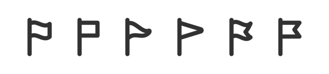 Flag icon. Country banner. Location pointer.