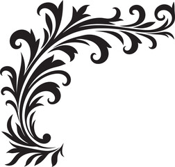 Vintage Botanical Corner Icon Graceful Design Legacy Retro Floral Corner Art Elegant Flourish Rediscovered