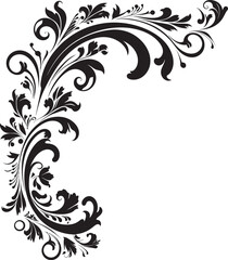 Retro Floral Corner Art Elegant Flourish Rediscovered Elegant Floral Corner Ornament Traditional Chic