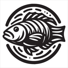 Fish, vector illustration,silhouette