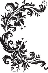 Elegant Floral Corner Ornament Traditional Chic Delicate Vintage Floral Pattern Timeless Grace