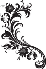 Vintage Style Botanical Corner Artisan Craftsmanship Floral Corner Frame Symbol of Classic Design