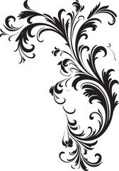 Fototapeta premium Vintage Decorative Element Evoking Floral Splendor Elegant Retro Floral Corner Iconic Design Revival