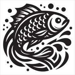 Fish, vector illustration,silhouette