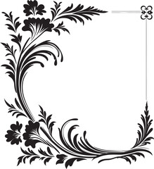 Floral Corner Frame Artisan Craftsmanship Antique Corner Emblem Time Honored Symbol