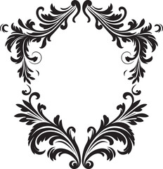 Antique Corner Detail Timeless Design Vintage Style Floral Emblem Iconic Symbol