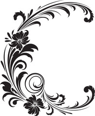 Elegant Retro Floral Ornament Nostalgic Iconography Delicate Victorian Floral Corner Timeless Detail