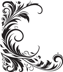 Floral Corner Frame Nostalgic Symbol Antique Corner Design Elegant Iconography