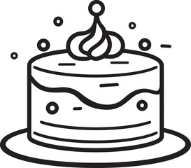 Retro Round Cake Badge Nostalgic Bakery Charm Antique Style Cake Icon Classic Sweetness Revived