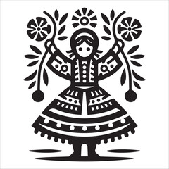 folklore figure, vector illustration, silhouette