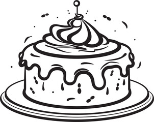 Nostalgic Round Cake Logo Heritage of Sweet Treats Victorian Style Cake Design Graceful Bakery Art