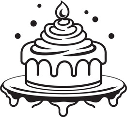 Classic Victorian Cake Emblem Elegant Baking Symbol Vintage Style Dessert Logo Artistic Cake Craft