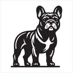 French Bulldog, vector illustration, silhouette