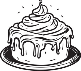 Antique Cake Design Symbolic Bakery Tradition Classic Cake Logo Nostalgic Sweetness