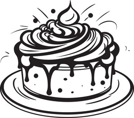 Old fashioned Cake Emblem Celebrating Bakery Art Elegant Vintage Cake Icon Traditional Sweet Legacy