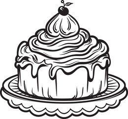 Rustic Round Cake Badge Vintage Dessert Symbol Antique Cake Design Symbolic Bakery Tradition