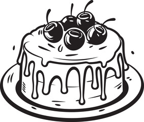 Rustic Bakery Badge Vintage Cake Design Antique Cake Symbol Iconic Dessert Art