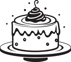 Classic Victorian Cake Emblem Time Honored Baking Craft Vintage Style Dessert Icon Retro Cake Charm