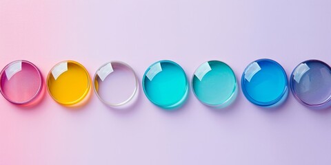 Vibrant Christmas Contact Lens Collection: Colorful Eye Accessories for Festive Celebrations，Row of different colored contact lenses, makeup, beauty, commercial, gift, Christmas New Year holiday gift,