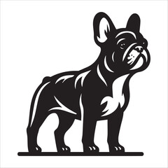 French Bulldog, vector illustration, silhouette