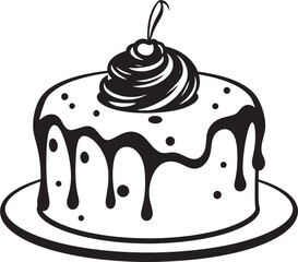 Vintage Cake Illustration Artisanal Dessert Appeal Retro Cake Icon Nostalgic Bakery Elegance