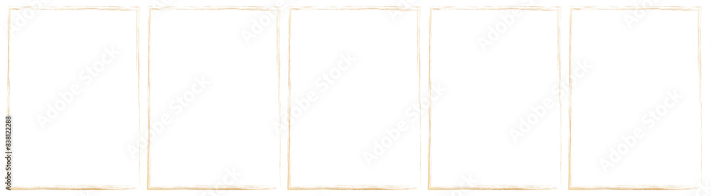 Poster grunge square and rectangle frames, square shape outline on hand draw style. empty black boxes set. 