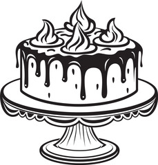 Classic Victorian Cake Badge Retro Dessert Legacy Vintage Style Dessert Icon Traditional Cake Emblem