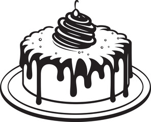 Antique Cake Design Nostalgic Sweetness Classic Victorian Cake Badge Retro Dessert Legacy