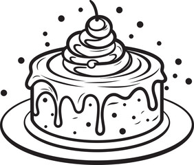 Nostalgic Round Cake Badge Iconic Bakery Symbolism Victorian Era Cake Icon Elegant Dessert Art