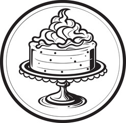 Vintage Cake Design Artisanal Baking Heritage Retro Cake Symbol Celebrating Classic Sweets