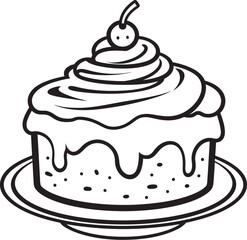 Antique Cake Logo Iconic Sweet Tradition Classic Cake Badge Nostalgic Bakery Symbol