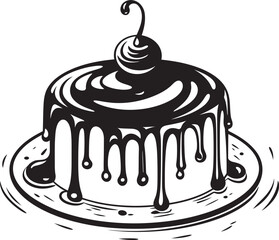 Classic Cake Symbol Icon of Sweet Tradition Vintage Confectionery Icon Artistic Dessert Heritage