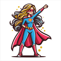 Girl Superhero, vector illustration