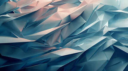 Abstract 3D texture of overlapping geometric shapes, sharp edges, and soft gradients