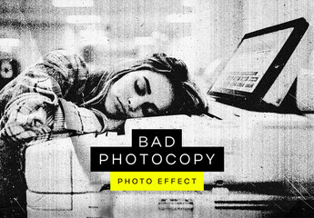 Bad Photocopy Photo Effect Mockup With Generative AI