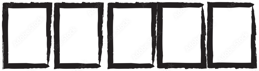Poster grunge square or rectangle frames. rectangle borders collections. rubber square stamp imprint. vecto