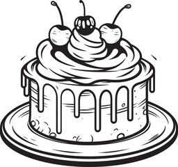 Antique Style Cake Icon Timeless Sweetness Victorian Era Cake Badge Elegant Confectionery