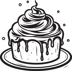 Elegant Cake Badge Artistic Dessert Legacy Rustic Round Cake Icon Nostalgic Baking Charm