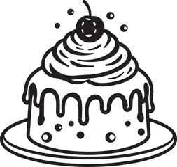 Retro Cake Symbol Symbolic Art of Baking Old fashioned Cake Logo Classic Dessert Symbol