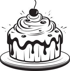 Old fashioned Cake Logo Classic Dessert Symbol Elegant Vintage Cake Badge Artisan Pastry Craft