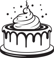 Nostalgic Round Cake Emblem Celebrating Sweet Delights Victorian Style Cake Icon Classic Confectionery Art