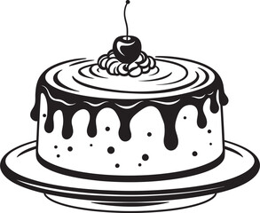 Old fashioned Cake Emblem Traditional Bakery Symbolism Elegant Vintage Cake Iconography Artisanal Pastry Craft