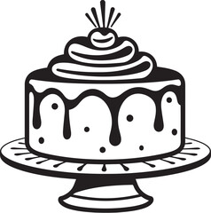 Victorian Style Cake Icon Classic Confectionery Art Vintage Style Dessert Logo Retro Cake Charm