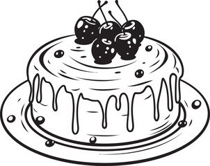 Elegant Vintage Cake Design Celebrating Classic Sweets Rustic Round Cake Logo Vintage Bakery Heritage