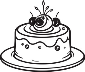 Vintage Style Dessert Logo Retro Cake Charm Old fashioned Cake Emblem Traditional Bakery Symbolism
