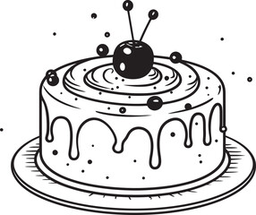 Classic Bakery Emblem Time Honored Cake Legacy Vintage Round Cake Icon Retro Dessert Art