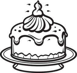 Retro Cake Badge Iconic Bakery Symbol Elegant Vintage Cake Design Artisan Sweetness