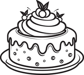 Nostalgic Round Cake Symbol Celebrating Bakery Traditions Victorian Style Cake Emblem Classic Dessert Charm
